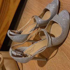 Brand New Sparkly Silver Heels